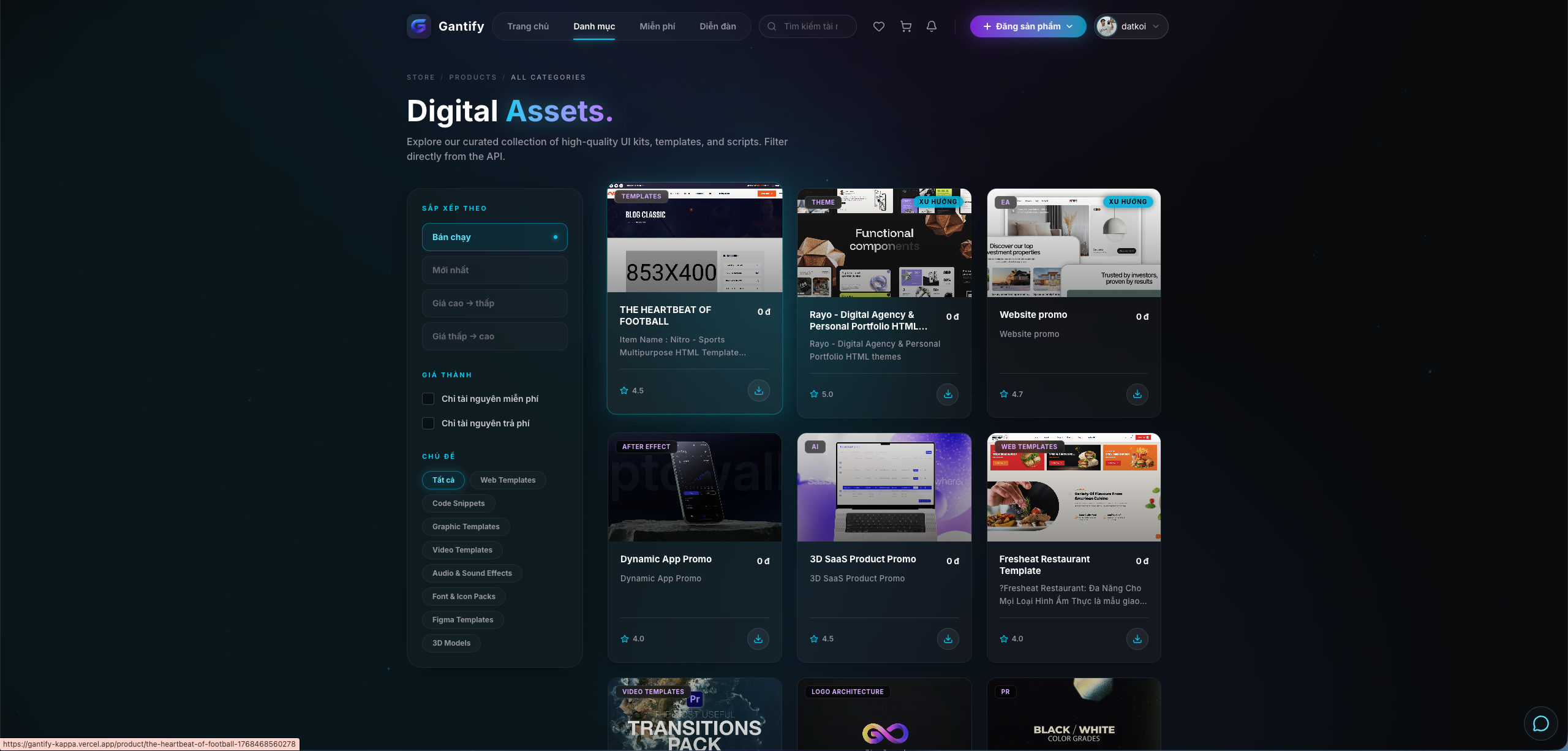 Gantify — Nền tảng chia sẻ source