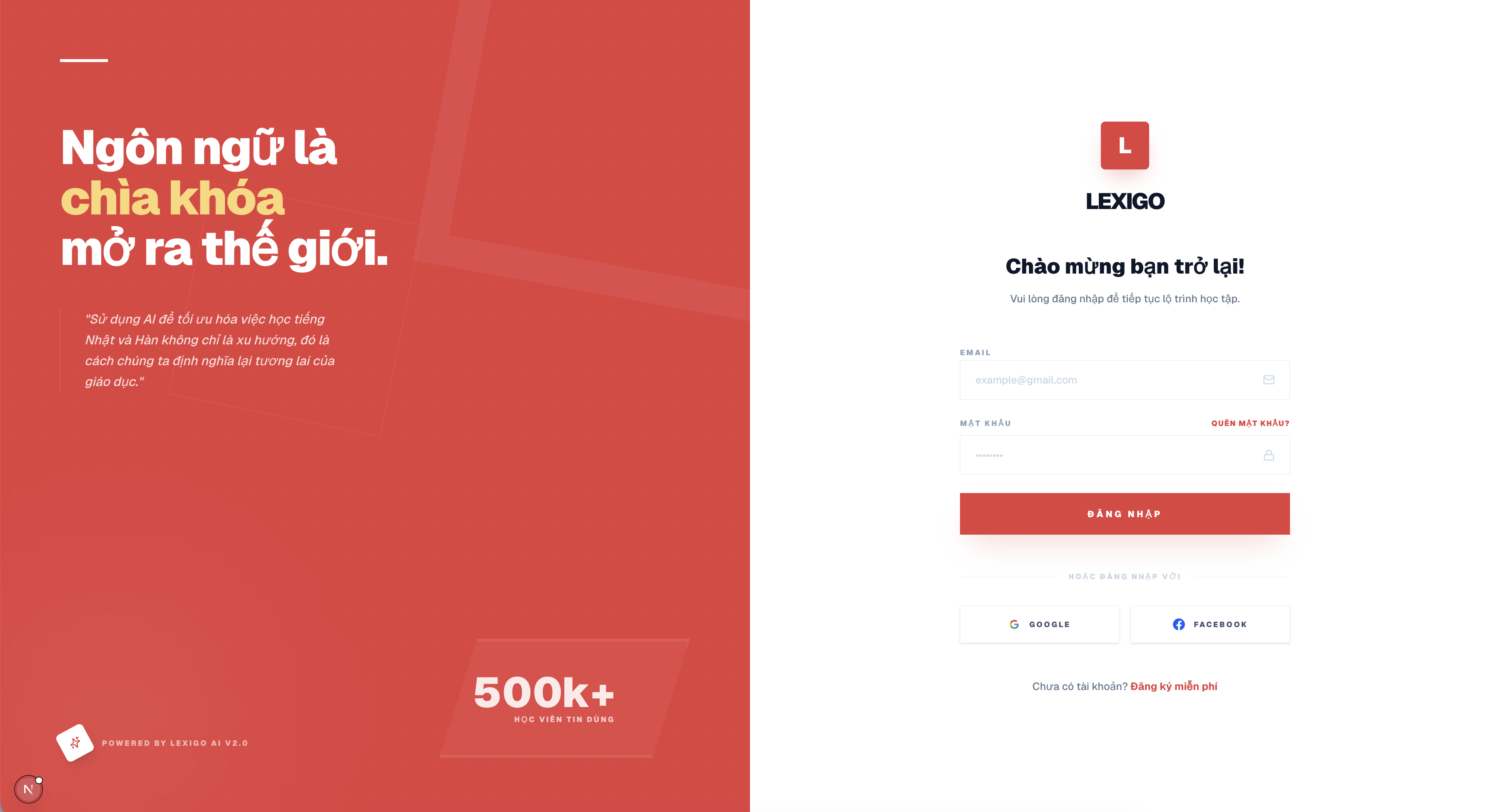Lexigo AI — Nền tảng học ngoại ngữ thông minh